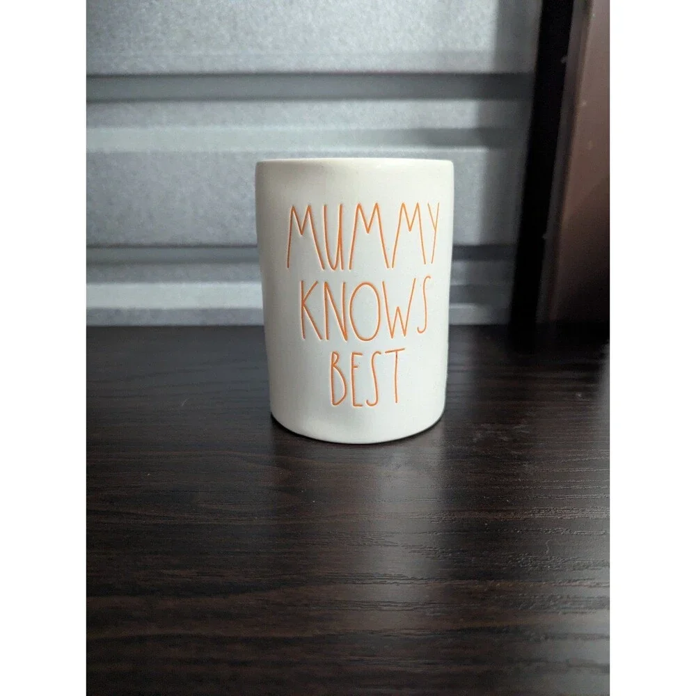 Rae Dunn Dual Sided Mummy Knows Best Caramel Popcorn Scent Candle -‎ 13.2 oz